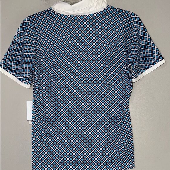 Judith Hart Blue and White Geometric Casual Shirt PS - Picture 9 of 13